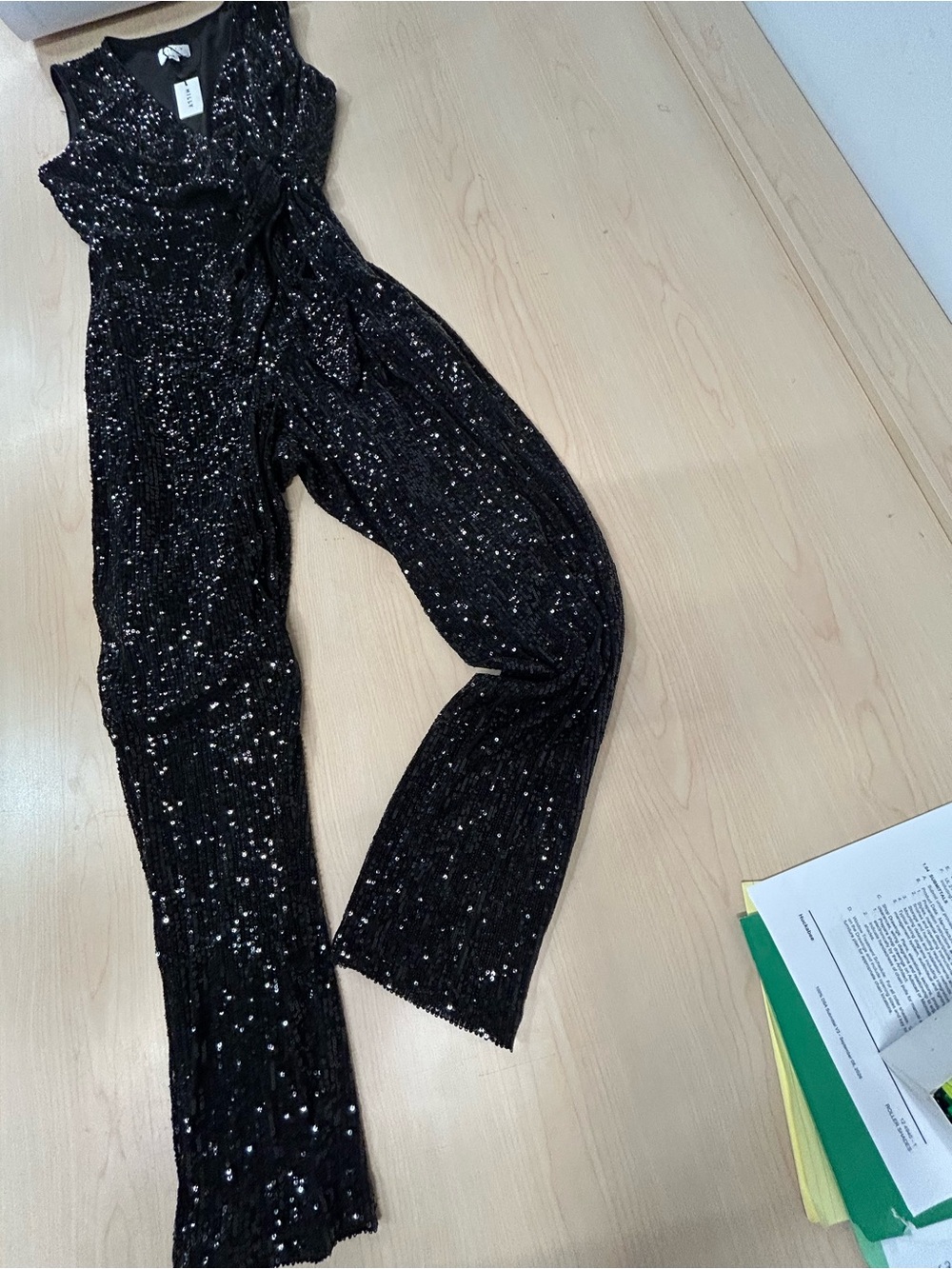NWT Milly Black Sequin Jumpsuit size 6